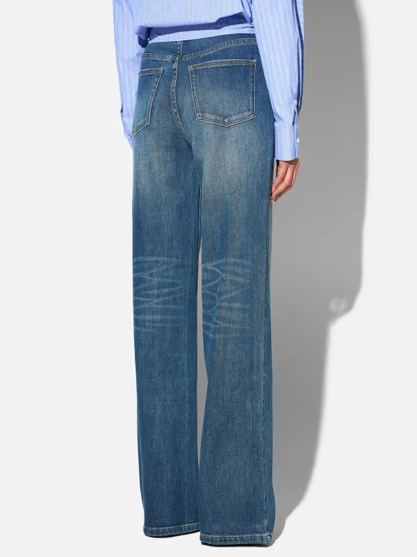 Jeans Dames Rechte Pijp High Rise Stretch Jason Blauw 469