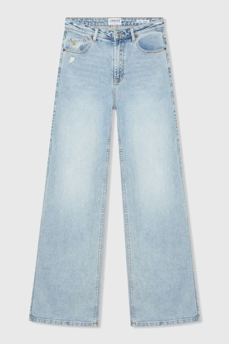 Jeans Dames Rechte Pijp High Rise Stretch Jason Blauw 565