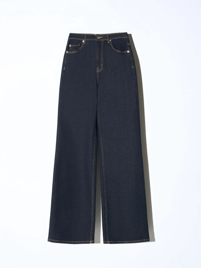 Jeans Dames Rechte Pijp High Rise Stretch Jason Japanse Denim