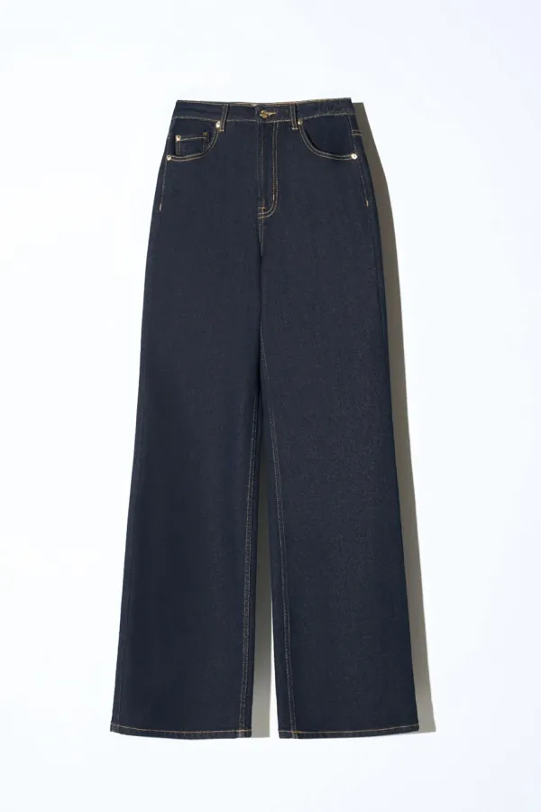 Jeans Dames Rechte Pijp High Rise Stretch Jason Japanse Denim