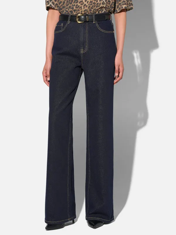 Jeans Dames Rechte Pijp High Rise Stretch Jason Japanse Denim