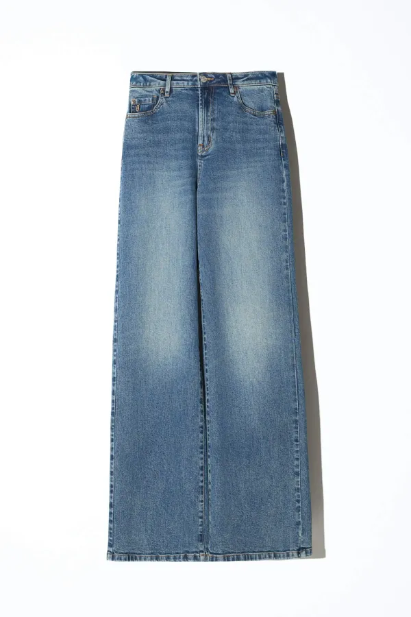 Jeans Dames Rechte Pijp Mid Rise Stretch Luxx Blauw 357