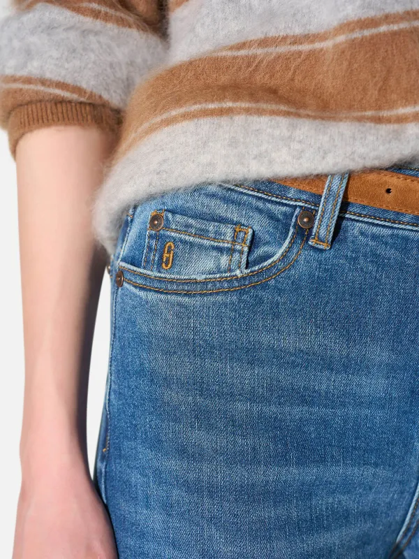 Jeans Dames Rechte Pijp Mid Rise Stretch Luxx Blauw 258