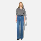 Jeans Dames Stretch 5 Pocket Mid Rise Trey Blauw 258
