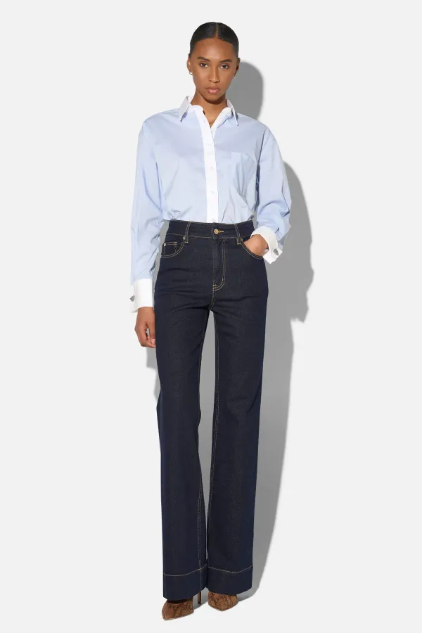 Jeans Dames Stretch 5 Pocket Mid Rise Trey Japans Denim