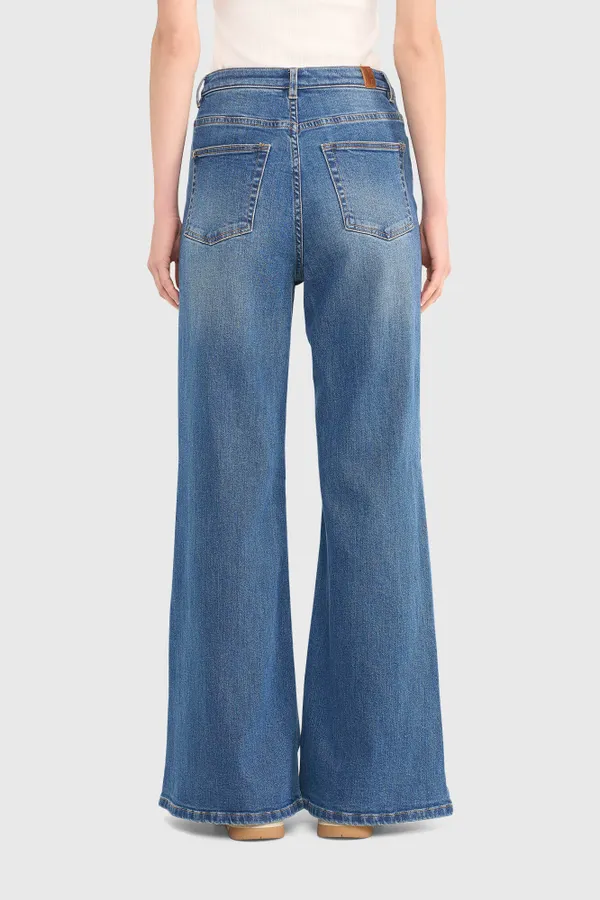 High Rise Wijde Leg Jeans Mason Blauw 111