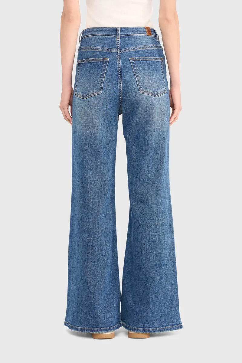 High Rise Wijde Leg Jeans Mason Blauw 111