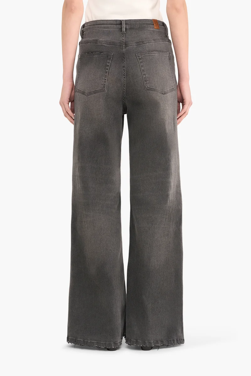 High Rise Wijde Leg Jeans Mason Grijs 415