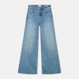 Jeans Dames Wide Leg High Rise Stretch Mason Blauw 379