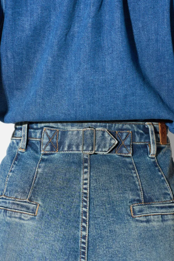 jeans dames wijde pijp high rise stretch dexter blauw 258