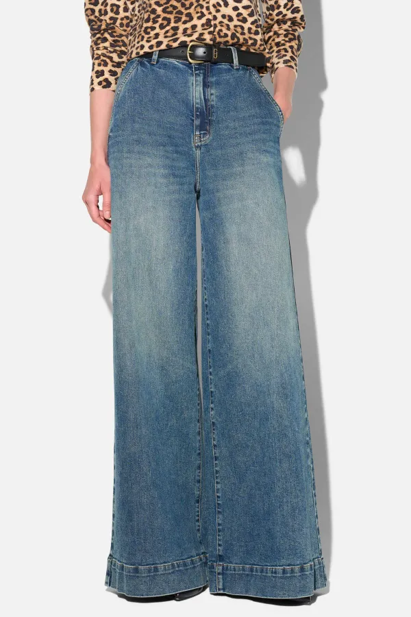 Jeans Dames Wijde Pijp High Rise Stretch Dexter Blauw 357