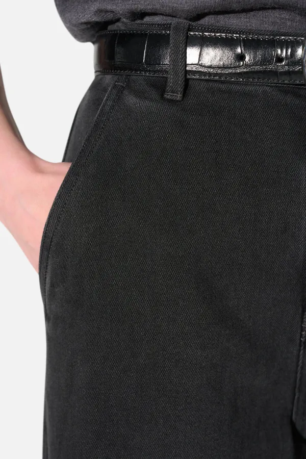 Jeans Dames Wijde Pijp High Rise Stretch Dexter Zwart 813