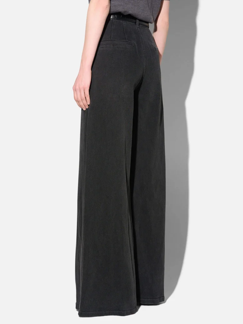 Jeans Dames Wijde Pijp High Rise Stretch Dexter Zwart 813