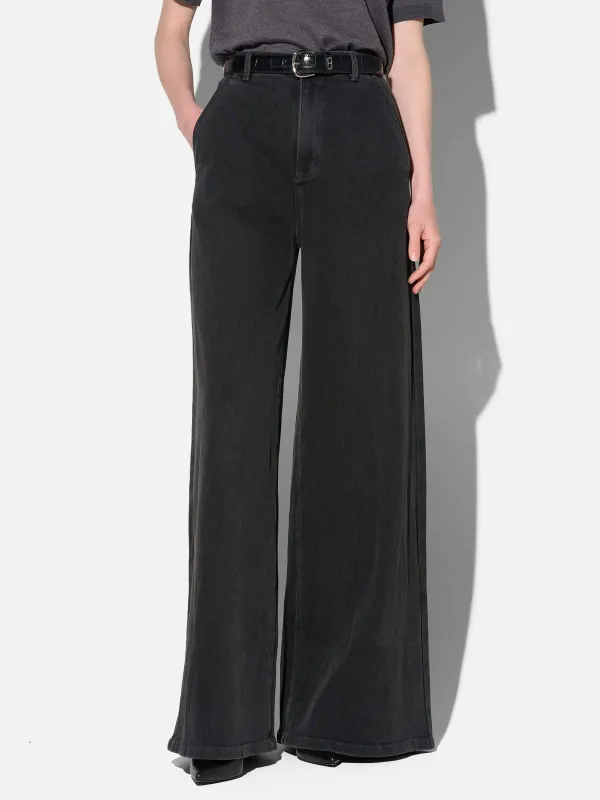 Jeans Dames Wijde Pijp High Rise Stretch Dexter Zwart 813