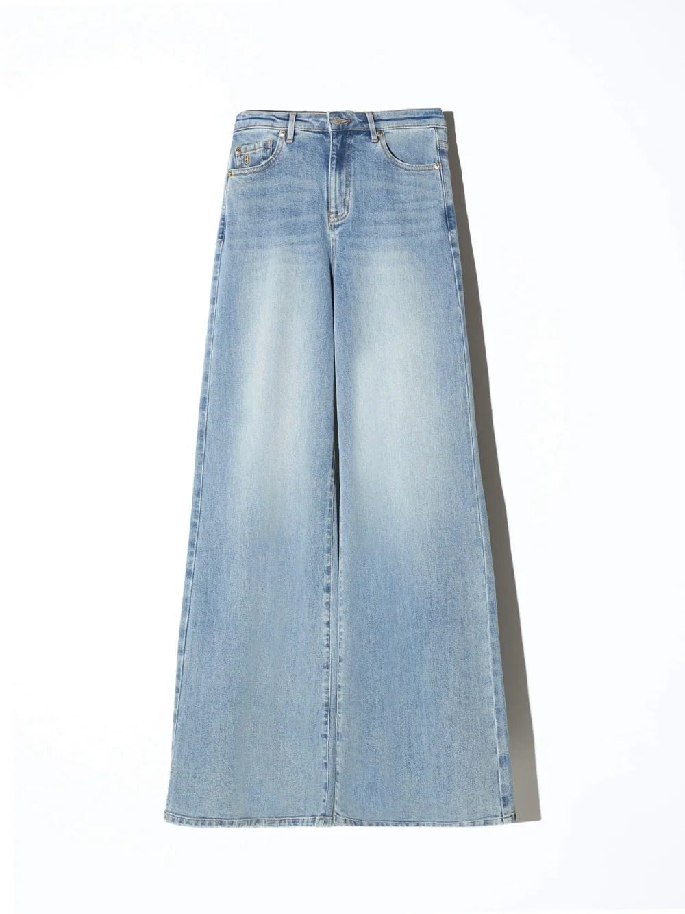Jeans Dames Wijde Pijp Mid Rise Stretch Cash Blauw 114