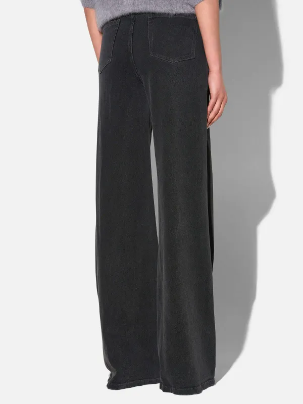 Jeans Dames Wijde Pijp Mid Rise Stretch Cash Zwart 813