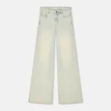 Jeans Dames Wijde Pijp Stretch Mid Rise Stretch Cash Blauw 004