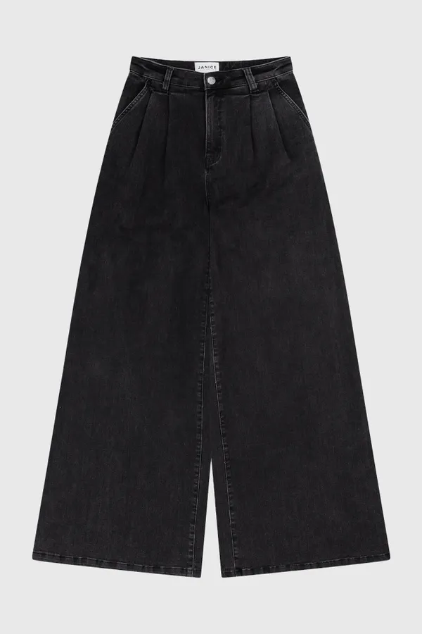 Jeans Wijde Pijp Dames Dollar Zwart 410