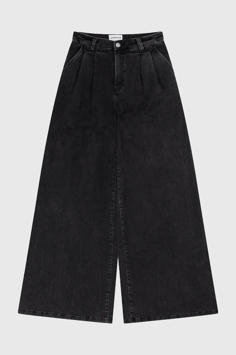 Jeans Wijde Pijp Dames Dollar Zwart 410