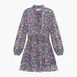Jurkje Print Elastiek Viscose Lurex Ari Blauw