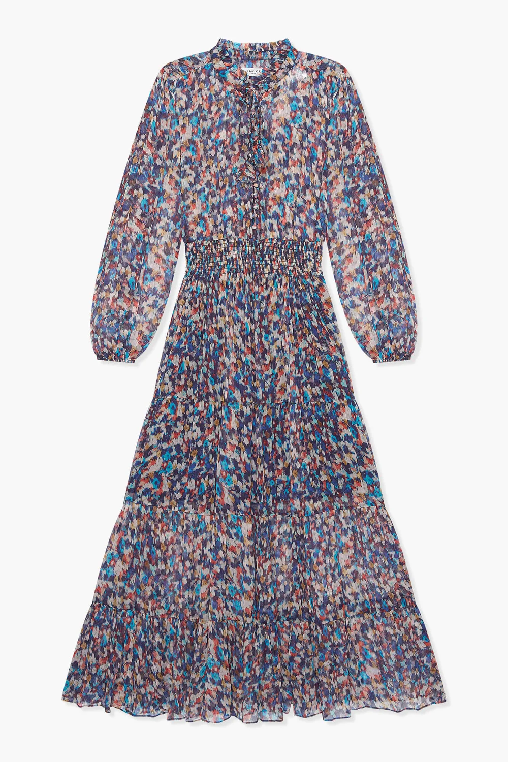 Jurk Lang Print Elastiek Walter Blauw