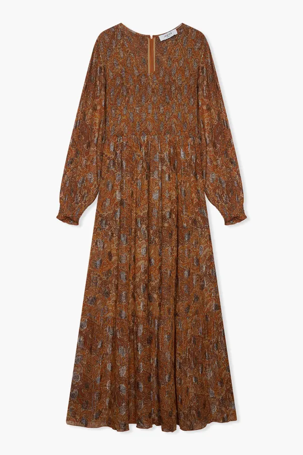Jurk Lang Lurex Smog Finn Paisley