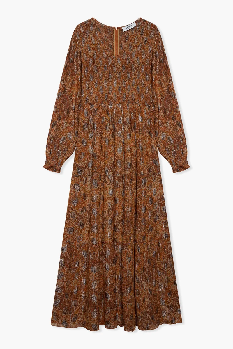 Jurk Lang Lurex Smog Finn Paisley