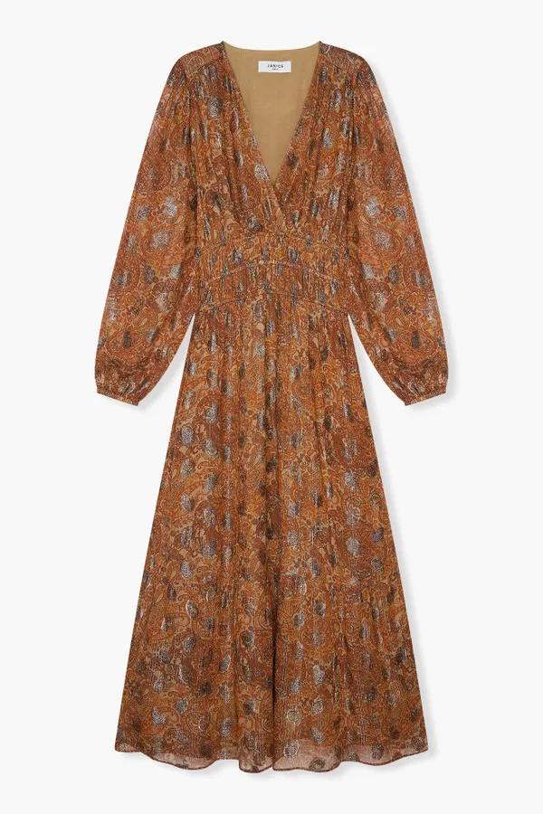 Jurk Lang Lurex Elastiek Milan Paisley
