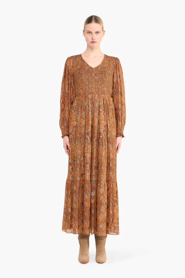 Jurk Lang Lurex Smog Finn Paisley