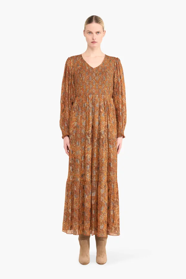 Jurk Lang Lurex Smog Finn Paisley