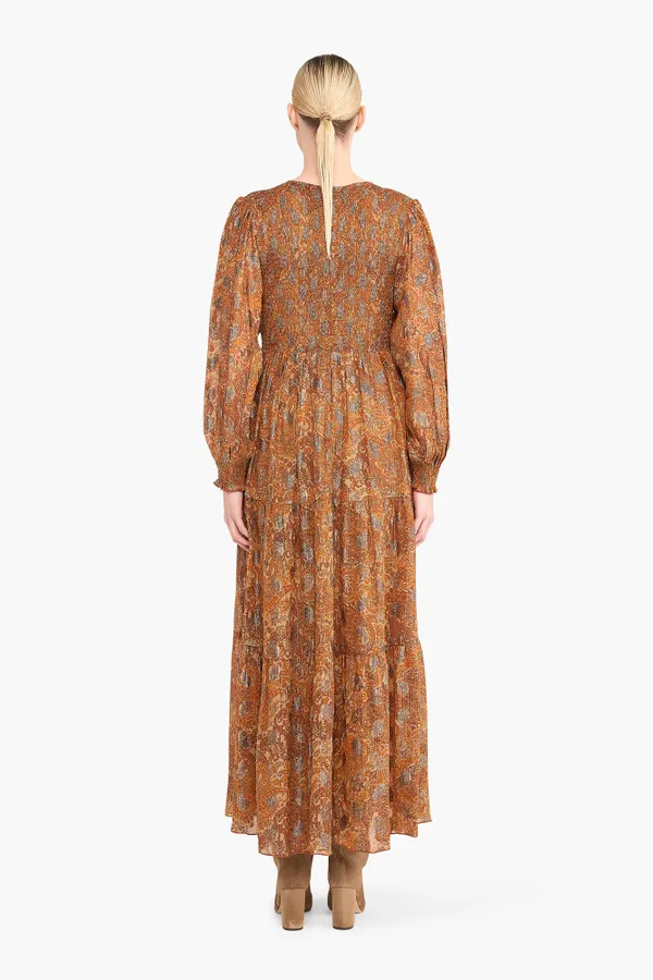 Jurk Lang Lurex Smog Finn Paisley