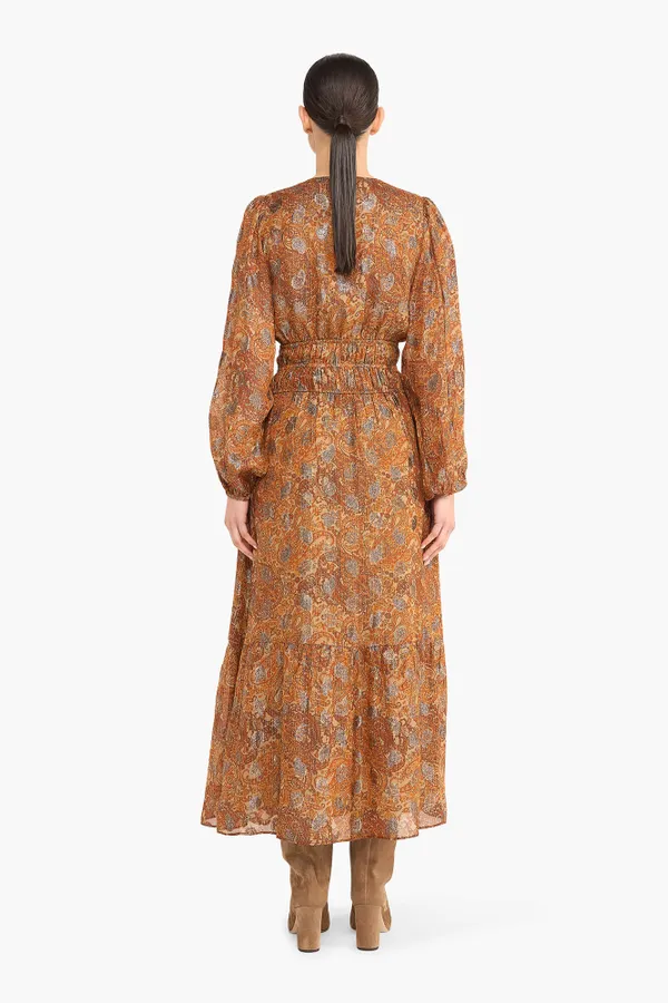 Jurk Lang Lurex Elastiek Milan Paisley