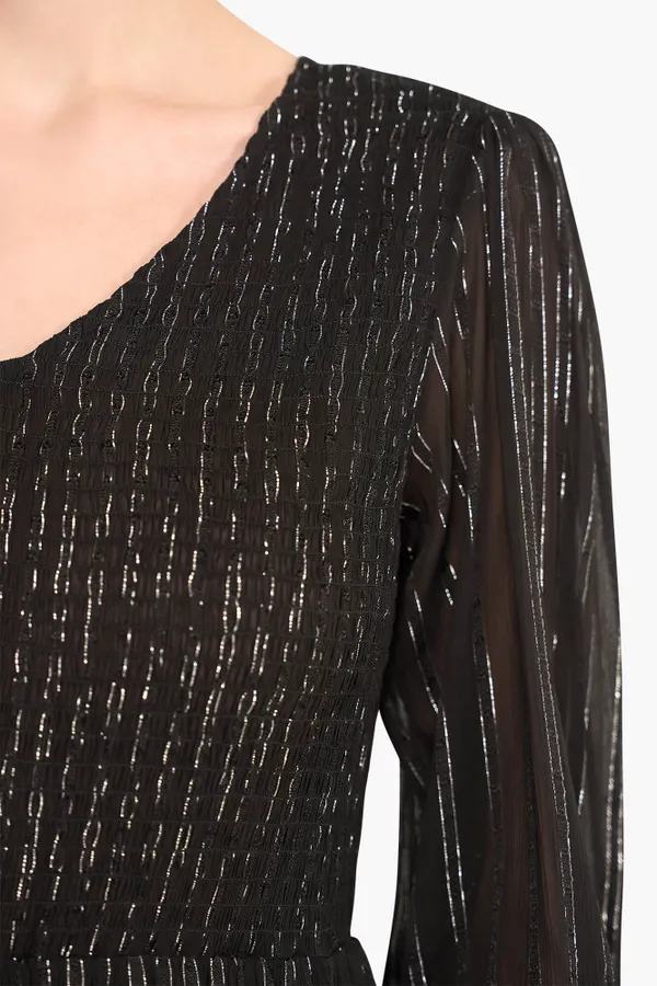 Jurk Lang Lurex Smog Finn Zwart