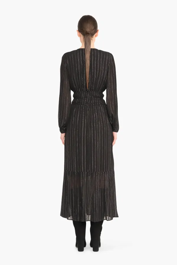 Jurk Lang Lurex Ealstiek Milan Zwart