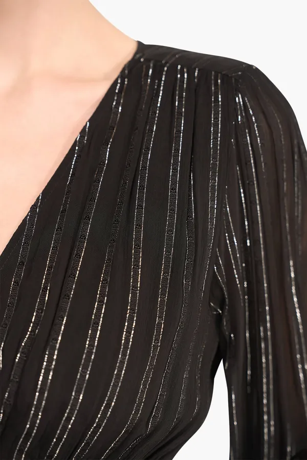 Jurk Lang Lurex Ealstiek Milan Zwart