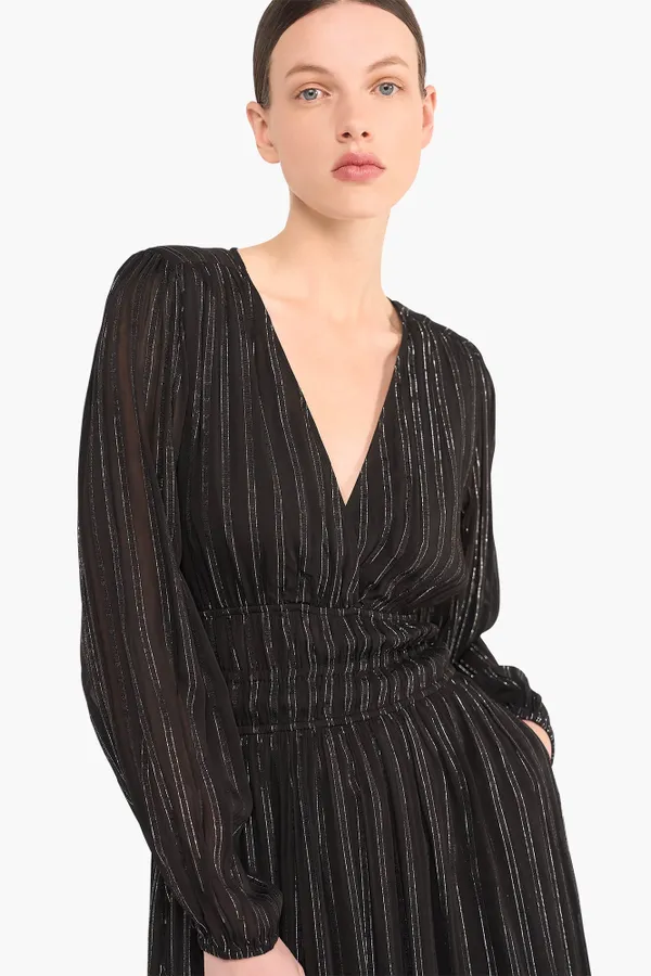 Jurk Lang Lurex Ealstiek Milan Zwart