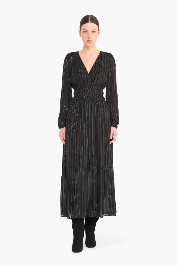Jurk Lang Lurex Ealstiek Milan Zwart