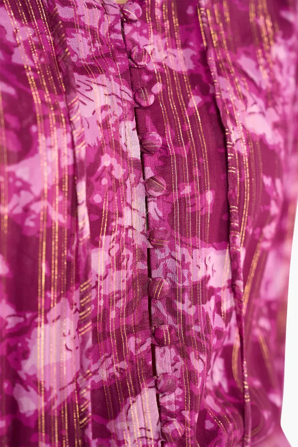 Jurk Lang Print Lurex Walter Paars