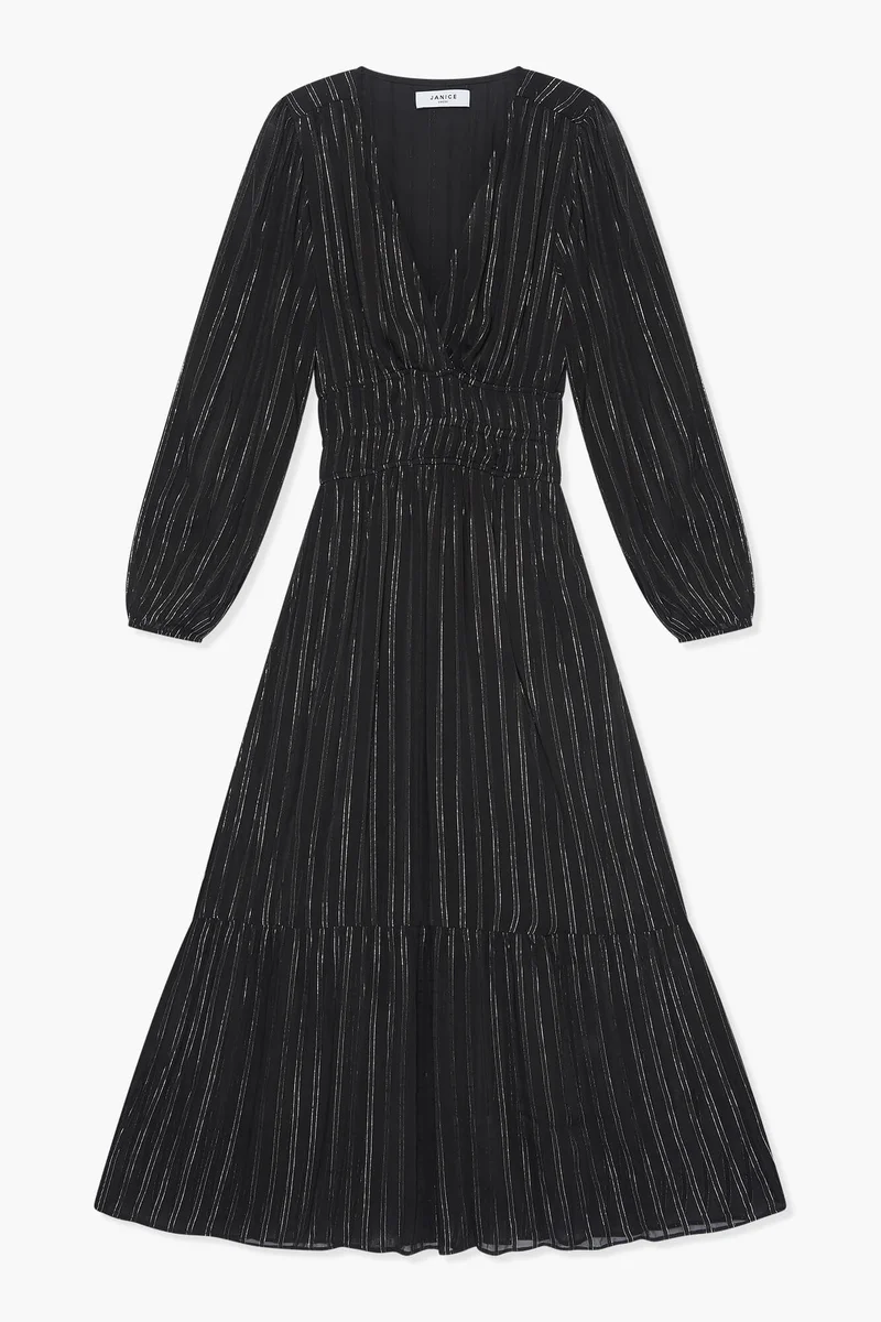 Jurk Lang Lurex Ealstiek Milan Zwart
