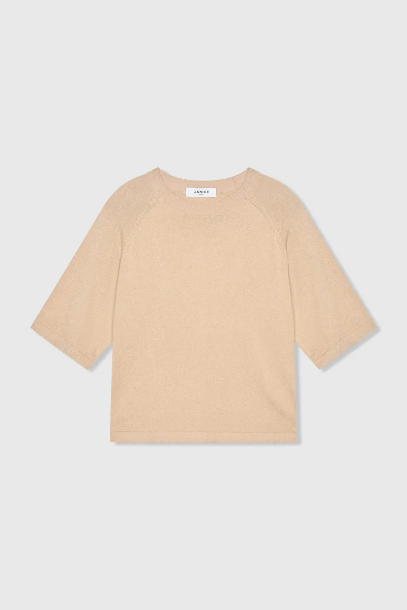 Katoen Cashmere Gebreid Truitje Moss Beige