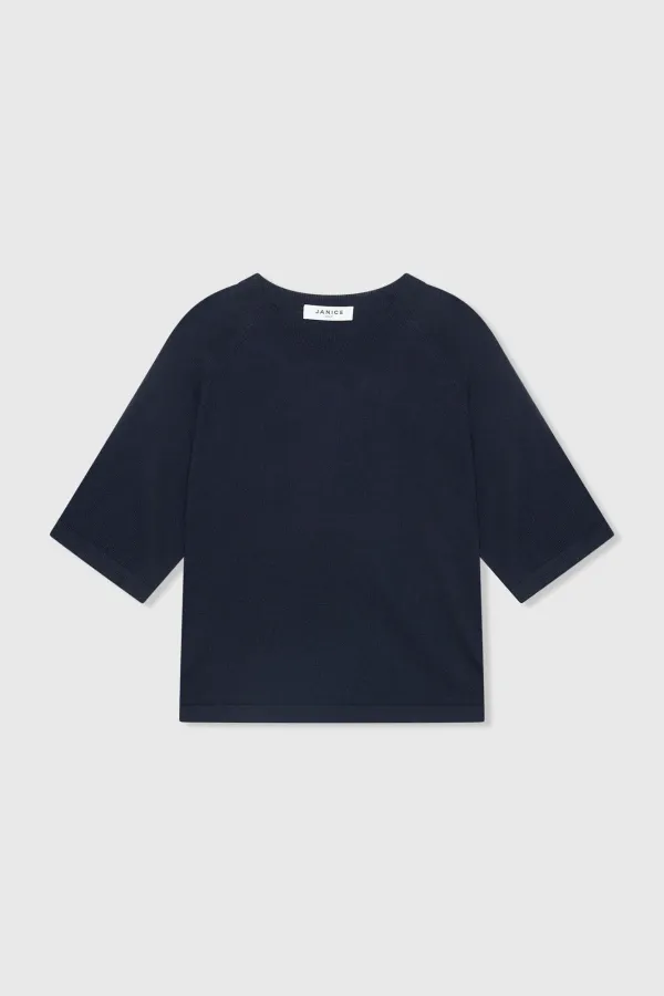 Katoen Cashmere Gebreid Truitje Moss Blauw