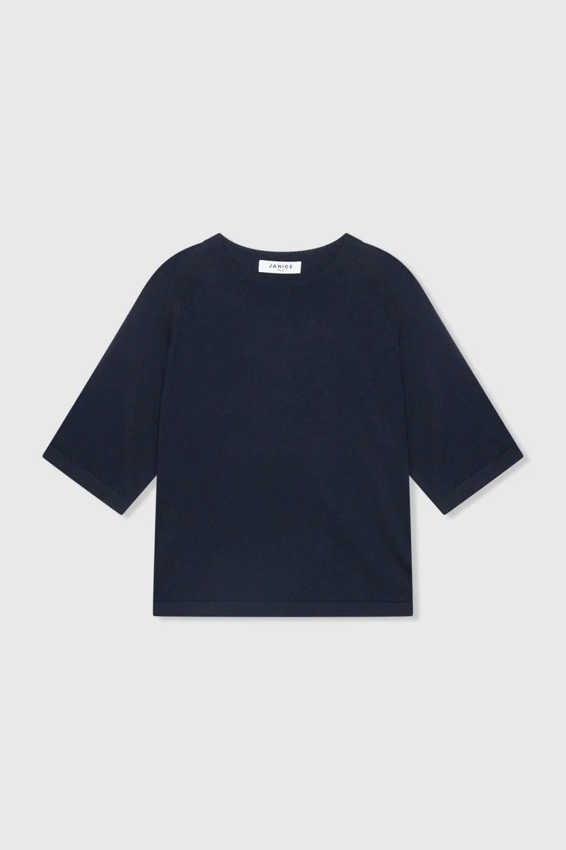 Katoen Cashmere Gebreid Truitje Moss Blauw