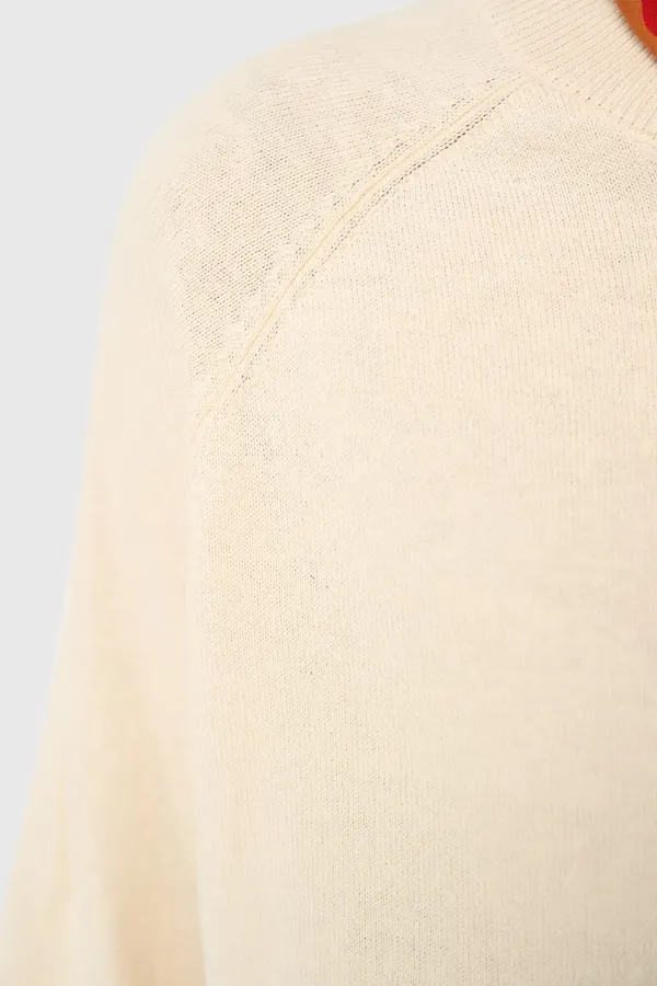 Katoen Cashmere Gebreid Truitje Moss Off White
