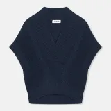 Katoenen Spencer Vest Kabel Dames Viggo Blauw
