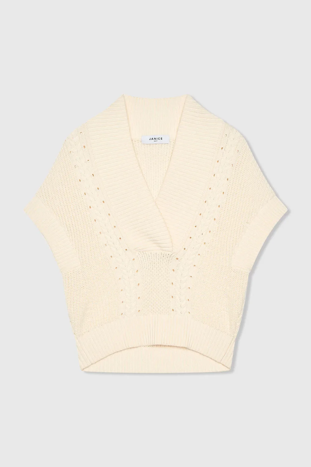 Katoenen Spencer Vest Kabel Dames Viggo Off White