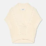 Katoenen Spencer Vest Kabel Dames Viggo Off White