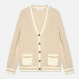 Katoenen Vest Knopen Dames Mars Beige