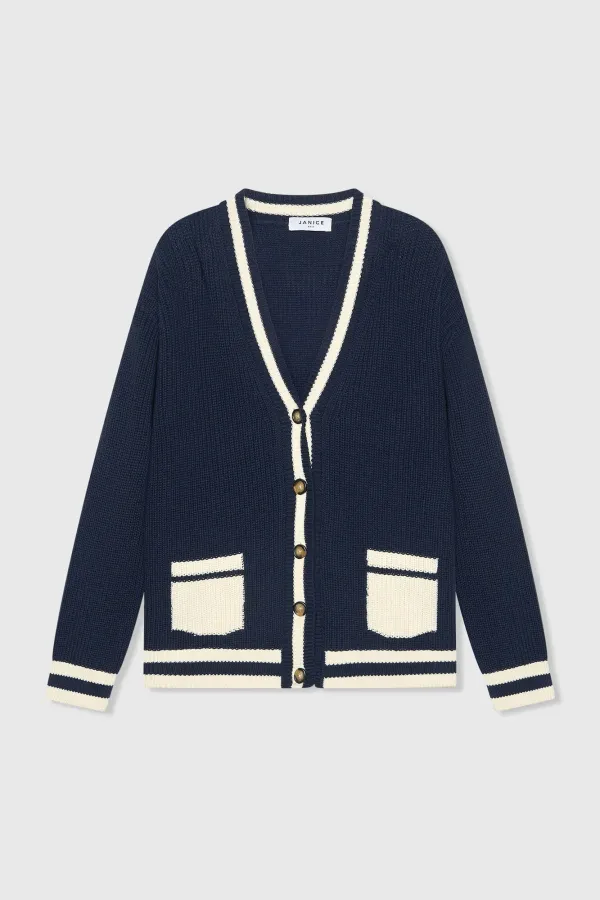 Katoenen Vest Knopen Dames Mars Blauw
