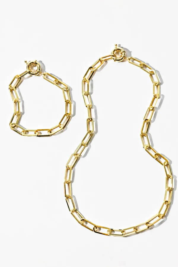 Gouden Paperclip Schakel Ketting Legend