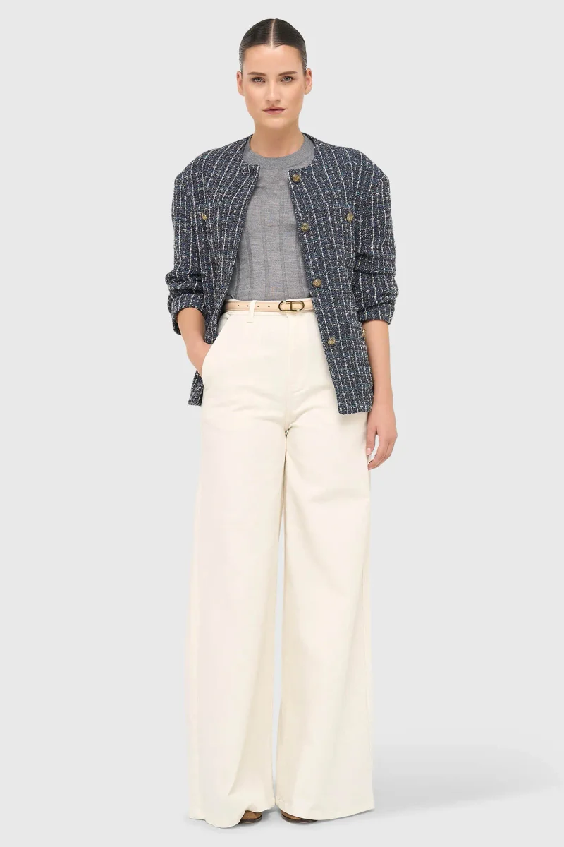Kimono Jas Dames Tweed Blauw Harley